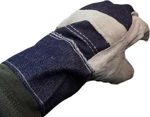 COMFITWEAR Leather Palm Economy Gloves DENIM CUFF Value Great For Home Garden Office Construction (Pack of 12)