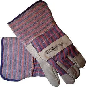 COMFITWEAR Heavy Duty Leather Palm Economy Gloves LONG CUFF Fully Lined Leather Palm Value Great For Home Garden Office Construction Cotton Backed (Pack of 12)