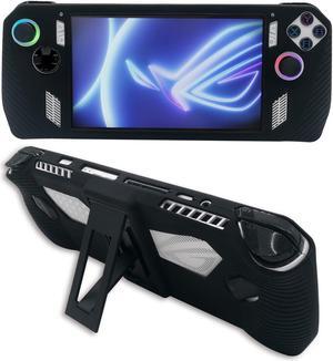 ZVTE silicone case for ROG ALLY with stand, all-around durable protection Case Cover Skin with Foldable Stand Accessories for Rog Ally Game Handheld PCs 2023, Shockproof Non-Slip Anti-Collision