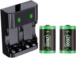 Charging dock for Xbox One/Xbox series X,  TYPE-C recharge cable charging base, battery charging indicator charging station for Xbox One/SX, with 2pcs 2600mah batteries