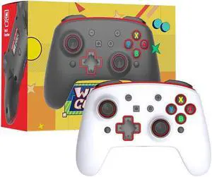 Switch Pro Controller Wireless Controller Compatible with Nintendo Switch/OLED/Lite, built-in 850mAh battery Switch Controllers with 8 Colors LED, Wake Up, Turbo, Vibration White