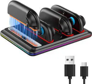 ZVTE 4 in 1 Controller Charging Dock for Nintendo Switch 2 Joy Con,2.5H Fast Charging Joy Con Charger Station with LED Indicator, Organized Storage Stand for Switch 2 Accessories