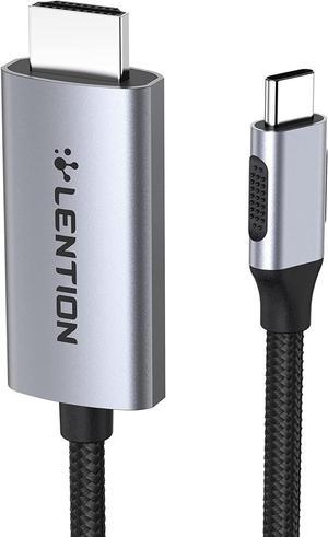 LENTION 10FT USB C to HDMI 2.0 Cable Adapter (4K/60Hz) Compatible 2023-2016 MacBook Pro 13/14/15/16,New iPad Pro/Mac Air/Surface,Samsung S20/S10/S9/S8(CB-CU707-3M,Space Gray)