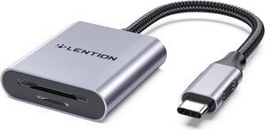 LENTION USB C to SD/Micro SD Card Reader,Type C SD 3.0 Card Adapter Compatible 2023-2016 MacBook Pro 13/14/15/16,New Mac Air/iPad Pro/Surface,Samsung,More(CB-C8,Space Gray)