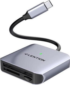 LENTION USB C to CF/SD/Micro SD Multi Card Reader,SD 3.0 Card Adapter Compatible 2023-2016 MacBook Pro 13/14/15/16/M1,New Mac Air/iPad Pro/Surface,Chromebook,More(CB-C8s,Grey)