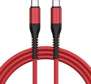 LENTION USB C to USB C Cable 3.3ft 60W,Type C 20V/3A Fast Charging Braided Cord Compatible 2023-2016 MacBook Pro,New iPad Pro/Mac Air/Surface,Samsung Galaxy,More (Red)