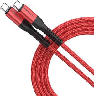 LENTION USB C to USB C Cable 6.6ft 100W,Type C 20V/5A Fast Charging Braided Cord Compatible New MacBook Pro/Air,iPad Pro/Air/mini,Surface,Samsung Galaxy S21/S20/S10/S9/Note,Switch and More(Red)