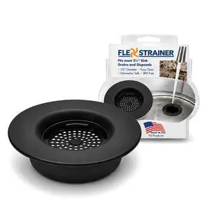 Flex Strainer Kitchen Sink Drain Basket Strainer for 3.5 Inch Drains - BPA-Free, Dishwasher Safe, Made in USA Flex Strainer Kitchen Sink Drain Basket Strainer for 3.5 Inch Drains - BPA-Free, Dishwasher Safe, Made in USA