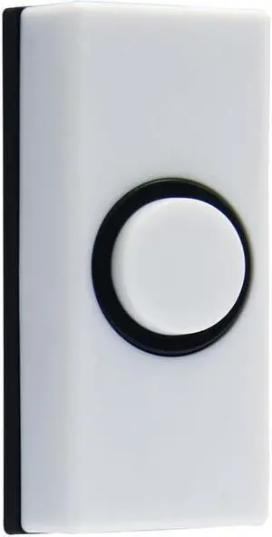 IQ America DP1814 Contemporary White Non-Lit Pushbutton Doorbell