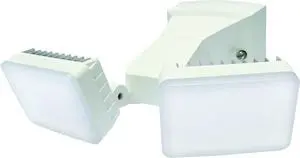 IQ America DT2002 LED  Energy Saving Outdoor Weatherproof Dusk-to-Dawn Security Flood Light w Timer 2100 Lumens Eave or Wall Mount Commercial Residential WH