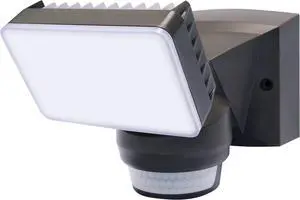 IQ America LM1801WH Motion Security Flood Light 1600 Lumen 180 deg 70ft Detection Wall Eave Universal Swivel Mount Shed Storage Attic Workshop Garage Light WH Bronze