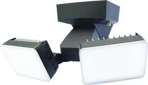 IQ America DT2002 LED  Energy Saving Outdoor Weatherproof Dusk-to-Dawn Security Flood Light w Timer 2100 Lumens Eave or Wall Mount Commercial Residential WH Bronze