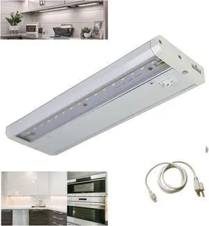 LED Under Cabinet Task Light, Direct Wire or Plug-in + connector, Switch ,Dimmable, Linkable, 560Lumens, 3000K Warm White, 8.6 Watts, CUL and E-Star listed, 18"