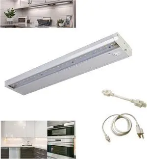 LED Under Cabinet Task Light, Direct Wire or Plug-in + connector, Switch ,Dimmable, Linkable, 760 Lumens, 3000K Warm White, 11.3 Watts, CUL and E-Star listed, 24"