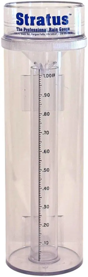 Stratus Precision Rain Gauge  Professional 14-inch All-Weather Instrument with Mounting Bracket  Accurate to 1/100th Inch  Durable and Easy-to-Read for Gardeners and Meteorologists