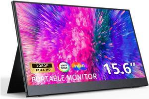 JUSTTHINK Portable Monitor 15.6 Inch FHD 1080P Screen Connect USB Type-C HDMI Second Screen Built-in Dual Speakers Laptop Monitor Display for Laptop Desktop Phones Tablet PS5/4 Xbox Switch