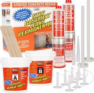 Polygem LCR Epoxy Kit - DIY Concrete Crack Repair Solution - Stops Leaks, Restores Structural Integrity 1 Kit