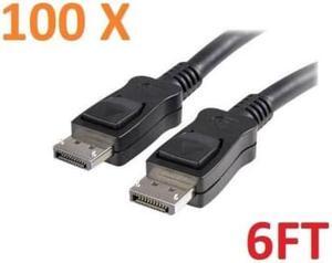 Lot of (100) - 6ft Premium DP DisplayPort Male to Male Cable