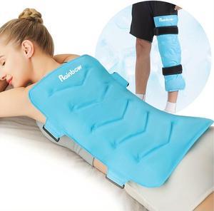 Large Back Ice Pack (13x21) - Reusable Gel Ice Wrap for Back Pain Relief by Hot Cold Compress Therapy, Cold Pack for Injuries, Swelling, Bruises & Sprains, XXL Light Blue