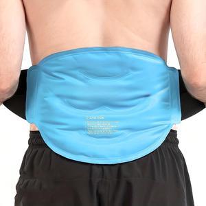 Ice Pack for Lower Back Pain Relief, Reusable Gel Back Ice Pack with Dual Straps, Soft Plush Lining and Silky Nylon Fabric Design Back Wrap with Hot Cold Therapy for Hip, Waist, Lumbar