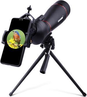 USCAMEL Spotting Scopes for Bird Watching, 20-60X80 Zoom, FMC Lens, Perfectly for Observing Birds, Animals and Hunting - with Phone and Camera Adapter (Black)