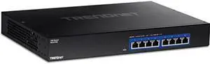 TRENDnet 8-Port 10G Switch, 8 x 10G RJ-45 Ports, 160Gbps Switching Capacity Rack mountable, 10 Gigabit Network Connections, Lifetime Protection, Black, TEG-S708