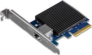 TRENDnet 10 Gigabit PCIe Network Adapter, TEG-10GECTX, Converts a PCIe Slot into a 10G Ethernet Port, Supports 802.1Q Vlan, Includes Standard and Low-Profile Brackets, Windows/Server, (TEG-10GECTX)