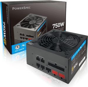 PowerSpec 750 Watt 80 Plus Gold Fully Modular ATX Power Supply Active PFC SLI Crossfire Ready Gaming PC PSU Computer Switching Power Supply, PS 750GFM