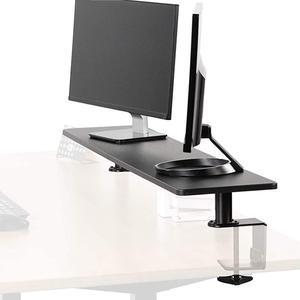 Black Clampon Extra Large 46 inch Ergonomic Desk Shelf Multi Screen Computer Monitor Laptop Stand Riser Desk Organizer STANDSHELF46B