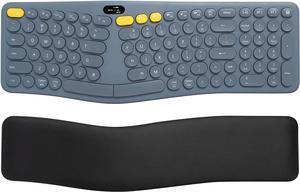 2.4G Wireless Ergonomic Bluetooth Computer Keyboard with Pillowed Wrist Rest, Comfortable Ergo Typewriter Split Keyboard, Compact 104 Keys Cute Retro Round Keycaps Keyboard for Mac/Windows