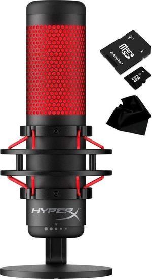Newest HyperX  QuadCast USB MultiPattern Electret Condenser Microphone  2020 Edition  for PS4 PC and Mac  Pop Filter  AntiVibration Shock Mount   Red  Black  with KWALICABLE