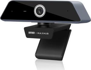 Enther & MAXHUB Webcam 4k, Webcam with Microphone for Computer with Noise-Canceling Mic, Fast Auto Focus and Full HD Auto Light Correction, Works with Microsoft Teams, Zoom, Skype, Stream