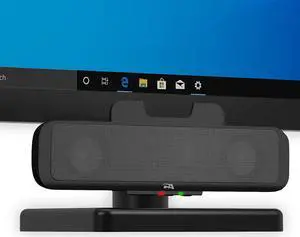 USB Speaker Bar (CA-2890)  Stereo USB Powered Speaker, Easily Clamps to Monitor, Convenient Controls