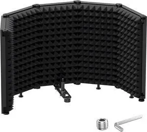 Moukey Professional Studio Recording Microphone Isolation Shield Foldable 5Panel