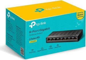 TP-Link Litewave 8 Port Gigabit Ethernet Switch | Desktop Ethernet Splitter | Plastic Case | Unshielded Network Switch | Plug & Play | Fanless Quiet | Unmanaged (LS1008G)