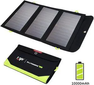 ALLPOWERS Solar Panel 5V 21W Built-in 10000mAh Battery Portable Solar Charger