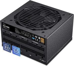 1000W Power Supply ATX 3.0 Ready Dual PCIe 5.0, Black ATX Gaming 80 Plus Gold Full Modular Standard Compact Size PSU, 100% Japanese 105°C Capacitors, Eco Mode w/ 120mm FDB Fan