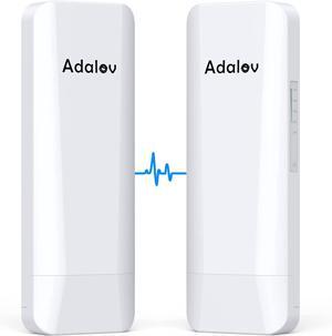 Point to Point Wireless Bridge, Adalov CPE360 5.8G 900Mbps High Speed Internet Bridge Outdoor CPE with 14DBi High-Gain Antenna,5KM Working Distance,24V PoE Power, 1 Gigabit Ethernet Port,2- Pack