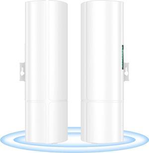 Wireless Bridge, Adalov 5.8G Point to Point Ethernet Bridge Outdoor CPE with 14DBi Antenna,3KM Transmission Distance,24V PoE Injector,2 LAN RJ45 Port, for Building to Building WiFi Extend,2-Pack