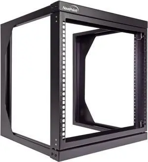 9U Open-Frame Server Rack for 19" IT Network Equipment & A/V Devices Free Standing or Wall Mount with 180 Degrees Gate Swing, Black