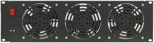 Rack Mount Server Cabinet Three 3 Fan Cooling Panel System Unit 110V Black 3U
