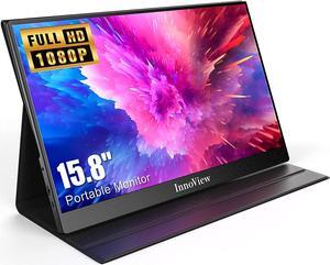 Portable Monitor, 15.8 Inch FHD 1080P USB C HDMI Second External Monitor for Laptop, Desktop, MacBook, Phones, Tablet, PS5/4, Xbox, Switch, Built-in Speaker with Protective Case