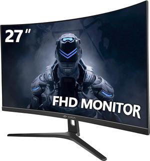 CRUA 27" 144hz/165HZ Curved Gaming Monitor, Full HD 1080P 1800R Frameless Computer Monitor, 1ms GTG with FreeSync, Low Motion Blur, Eye Care, VESA, DisplayPort, HDMI, Black