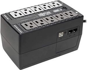 Tripp Lite 650VA UPS Battery Backup, 325W Eco Green, USB, RJ11, Muted Alarm, 8 Outlets (ECO650UPSM),Black