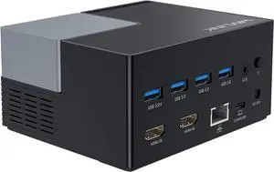 USB C Docking Station with 100W Charging,USB 3.0 Universal Laptop Dock with Dual HDMI Display Single 4K for USB-C Thunderbolt 3 and USB 3.0 Windows,MacOS(4xUSB Ports,RJ45, Audio)