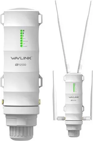 WAVLINK Outdoor WiFi Extender AC1200 Dual Band 2.4/5.8GHz Long Range WiFi Extender,Weatherproof Outdoor WiFi Range Extender for Backyard with PoE Powered,Support Access Point/Repeater Mode