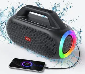 Bluetooth Speakers Portable Wireless, 60W IPX7 Waterproof Party Speaker with Loud Deep Bass,Aux Input, Micro Sd Card Supported, 24hrs Playtime,10000mAh Power Bank