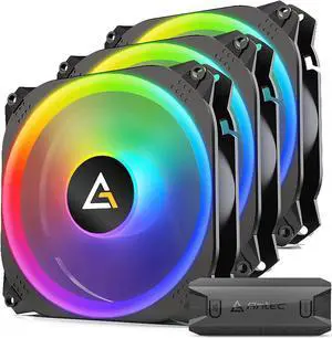 Prizm X RGB Fans, 120 Case Fan, RGB Case Fans, 5v-3pin ARGB Case Fans, Prizm X Series 3 Packs with Controller