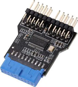USB 3.0 9PIN to USB2.0 9PIN Front Panel Socket Adapter Card,USB 3.0 Motherboard 19PIN to Dual 9-PIN Interface Expansion Card