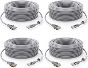 cat 6 ethernet cable 100 ft Heavy Duty Internet cable 100 ft(30 Meter) CAT5/CAT5e/CAT6 rate higher >1000Mbit/s poe camera cat6 UV Waterproof Direct Burial & Indoor Outdoor Network Cable 100 ft (4 PCS)